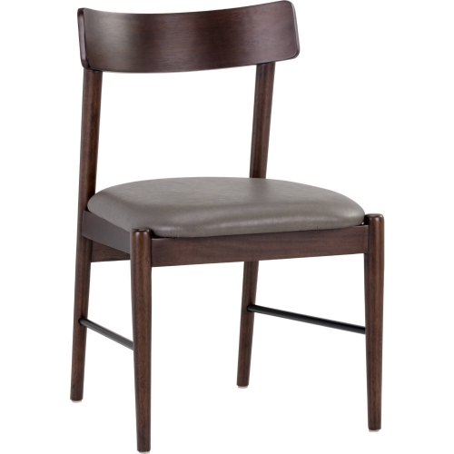 Madison Dining Chair in Taupe Leatherette on Wood Frame (Set of 2)